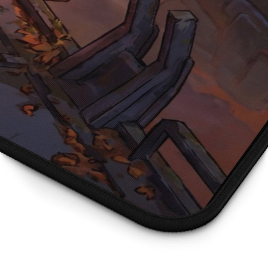 Ruinfall RPG Desk Mat — Autumn Temple Battle Scene (16"×32")