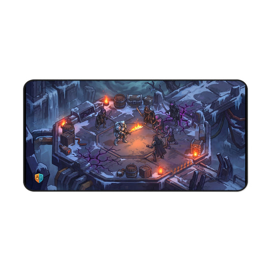 Tavern & Terminal Large Gaming Desk Mat - Retro Isometric Fantasy RPG, Oversized PC Mouse Pad for Gamers, 32x16