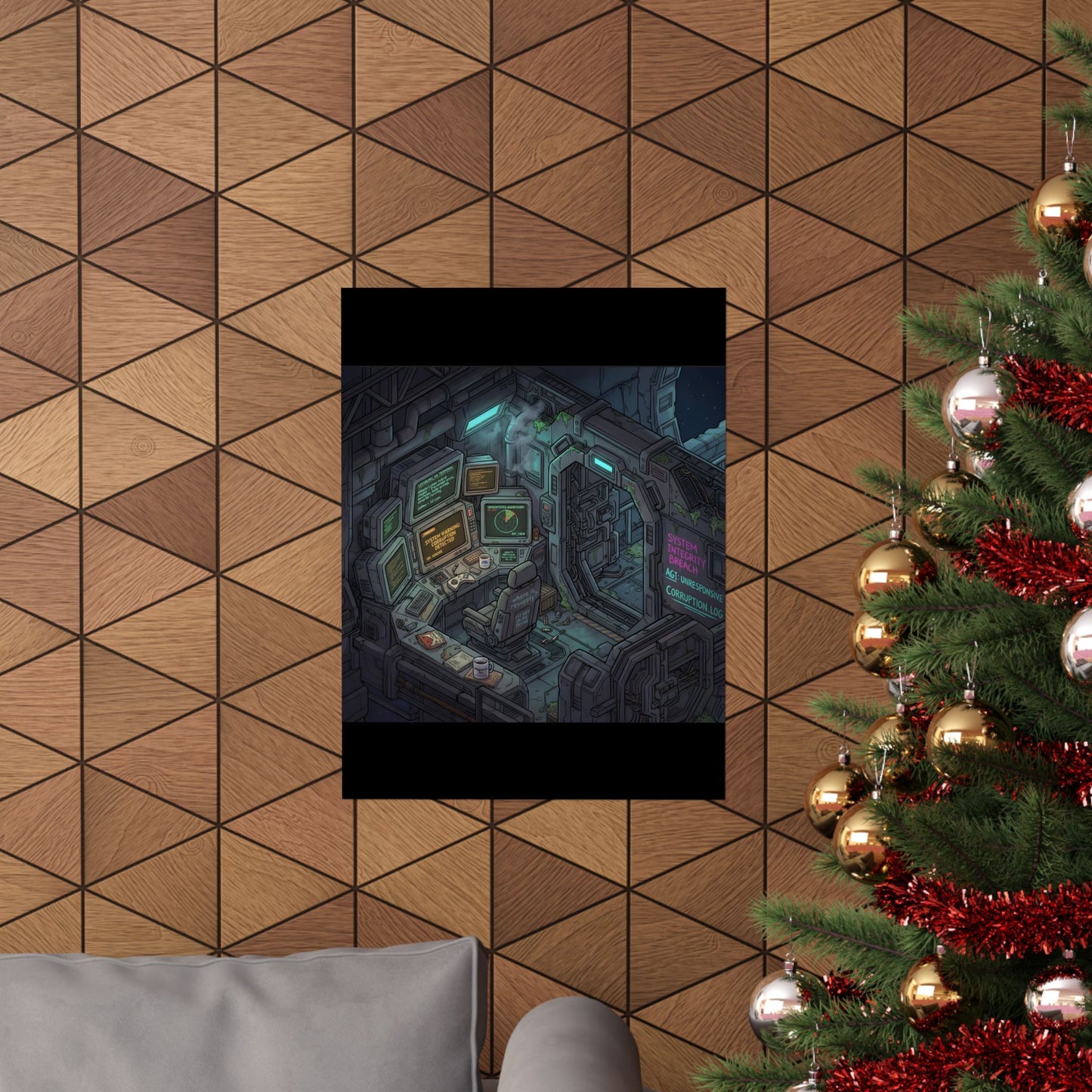 Isometric Sci-Fi Gaming Poster | Cyberpunk Wall Art | Retro PC Setup Decor | Corrupted Space Station Print | Indie Game Dev Art