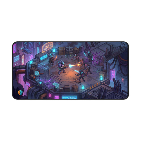 Neon Grid Standoff - Premium Gaming Desk Mat